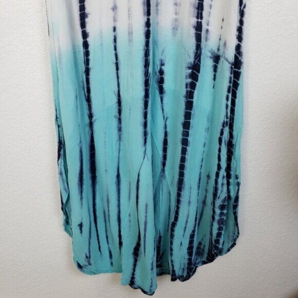 XCVI Mindset Maxi Dress Ombre Tie Dye Print Lagenlook size M Relaxed Resort Boho - Picture 10 of 11
